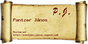 Pantzer János névjegykártya